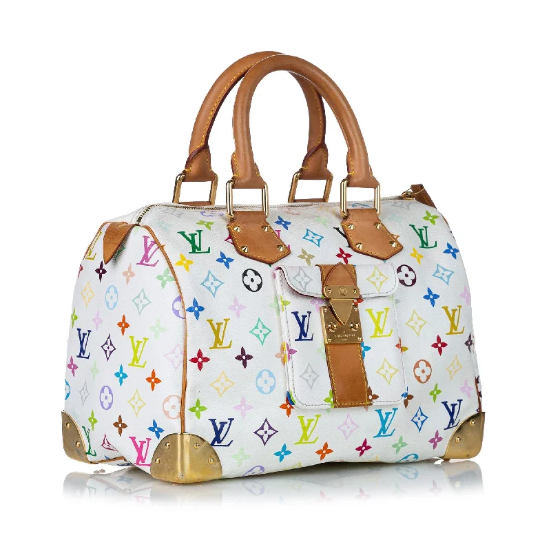 Louis Vuitton bags with a front - zip pocket for small items like keysLouis Vuitton Monogram Multicolore Speedy 30 (30097)