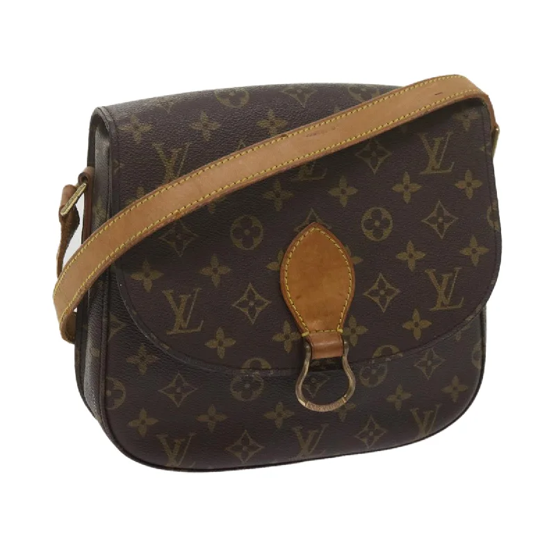 Louis Vuitton handbags with a metal - framed clasp for durabilityLOUIS VUITTON Monogram Saint Cloud GM Shoulder Bag M51242 LV Auth yk9940