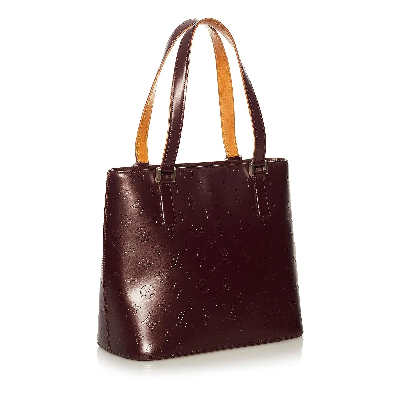 Louis Vuitton bags with a chain - link trim and a leather body for a modern edgeLouis Vuitton Monogram Mat Stockton 35810)