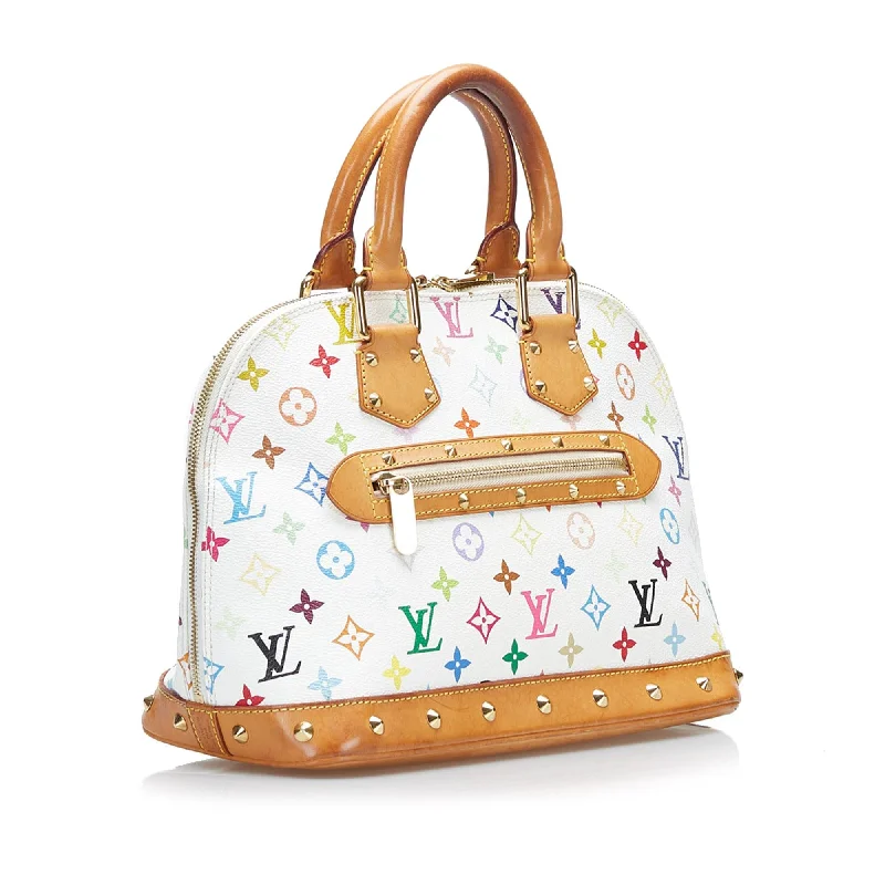 Ladies Louis Vuitton Petite Malle bags in a pastel color for a soft lookLouis Vuitton Monogram Multicolore Alma PM (36653)