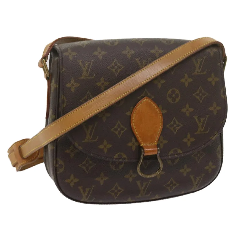 Louis Vuitton bags with a front - zip pocket for small items like keysLOUIS VUITTON Monogram Saint Cloud GM Shoulder Bag M51242 LV Auth yk9960