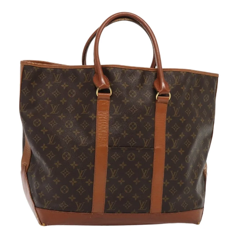 Louis Vuitton tote bags with a water - resistant coating for outdoor useLOUIS VUITTON Monogram Sac Weekend GM Tote Bag M42420 LV Auth 87574