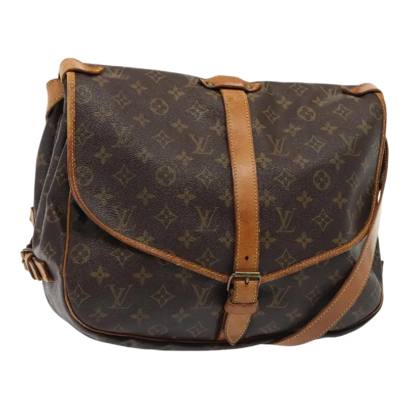 Louis Vuitton bags with a zippered interior pocket for better organizationLOUIS VUITTON Monogram Saumur 35 Shoulder Bag M42254 LV Auth 74367