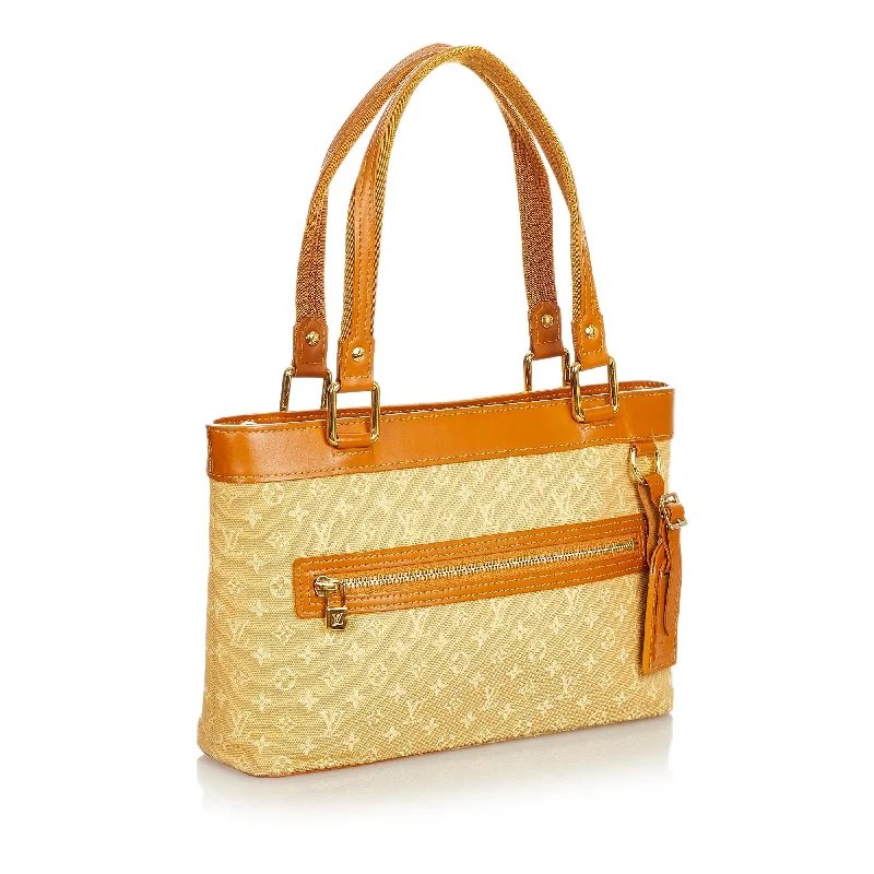 Louis Vuitton bags with a detachable mirror inside for on - the - go touch - upsLouis Vuitton Monogram Mini Lin Lucille PM (26573)