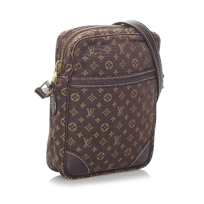 Ladies Louis Vuitton handbags with a detachable coin purse insideLouis Vuitton Monogram Mini Lin Danube (30629)