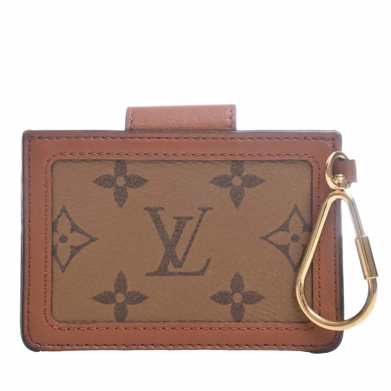 Ladies Louis Vuitton shoulder bags with a single - handle silhouetteLOUIS VUITTON Monogram Reverse Dauphine Multicult Card Case M68751 Brown Ladies