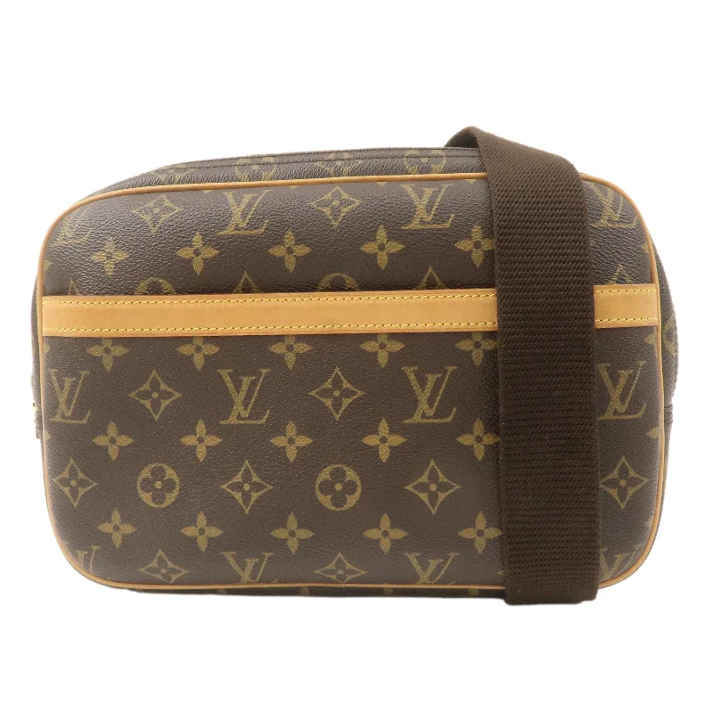 Ladies Louis Vuitton shoulder bags with a single - handle silhouetteLouis Vuitton Monogram Reporter PM Shoulder Bag Brown M45254