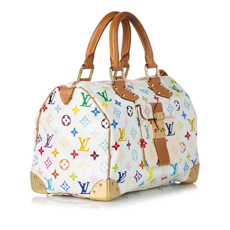 Louis Vuitton crossbody bags with a woven leather strap for textureLouis Vuitton Monogram Multicolore Speedy 30 (30401)