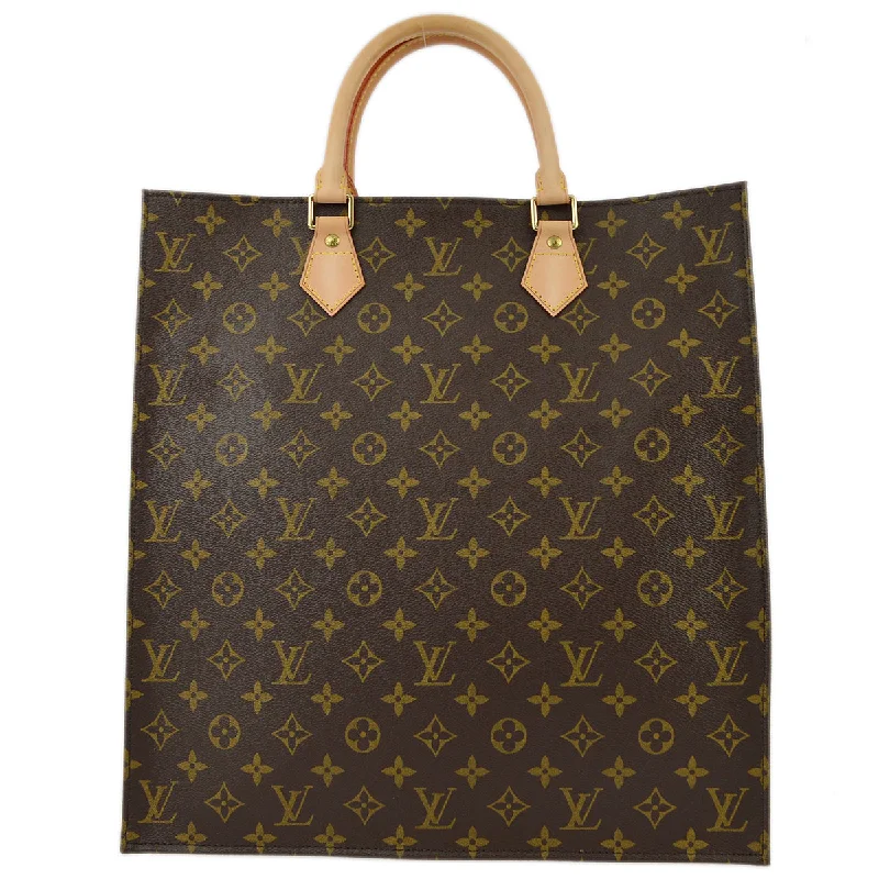 Louis Vuitton bags with a chain - link trim and a leather body for a modern edgeLouis Vuitton Monogram Sac Plat Handbag M51140