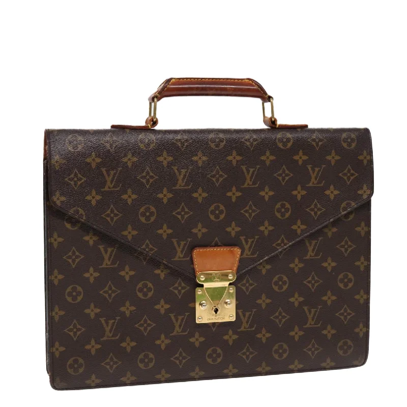 Ladies Louis Vuitton Capucines bags with gold - toned hardwareLOUIS VUITTON Monogram Serviette Conseiller Briefcase M53331 LV Auth bs16973