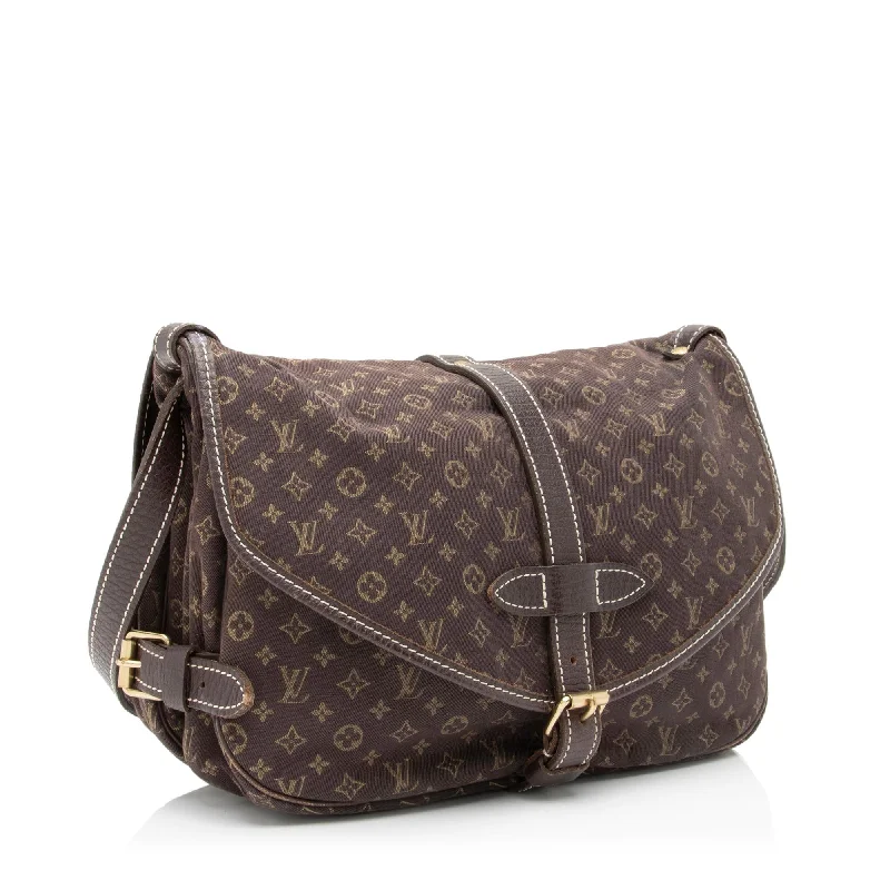 Louis Vuitton crossbody bags with a woven leather strap for textureLouis Vuitton Monogram Mini Lin Saumur 30 Messenger Bag (S99Fys)