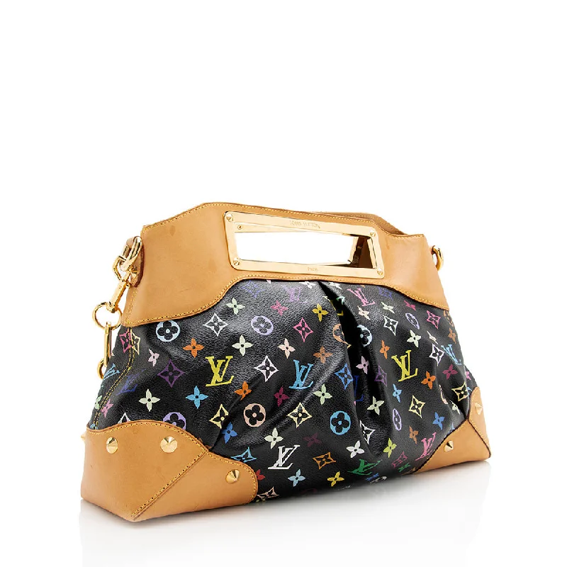 Louis Vuitton crossbody bags with a woven leather strap for textureLouis Vuitton Monogram Multicolore Judy GM Shoulder Bag (18307)