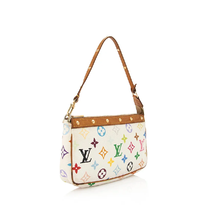 Louis Vuitton crossbody bags in a bold red color for a statementLouis Vuitton Monogram Multicolore Pochette Accessoires (21530)