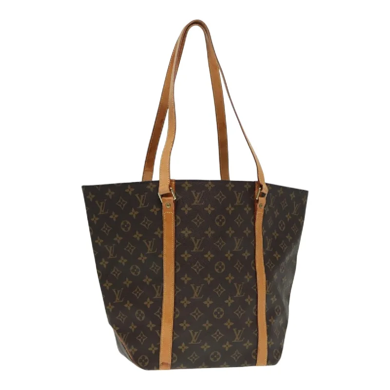 Ladies Louis Vuitton shoulder bags with a wide - width strap for comfortLOUIS VUITTON Monogram Sac Shopping Tote Bag M51108 LV Auth 87838