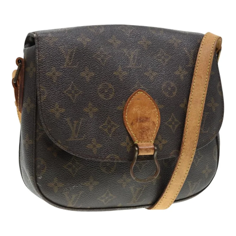 Louis Vuitton handbags with a back - zip pocket for storing valuablesLOUIS VUITTON Monogram Saint Cloud GM Shoulder Bag M51242 LV Auth hk1604