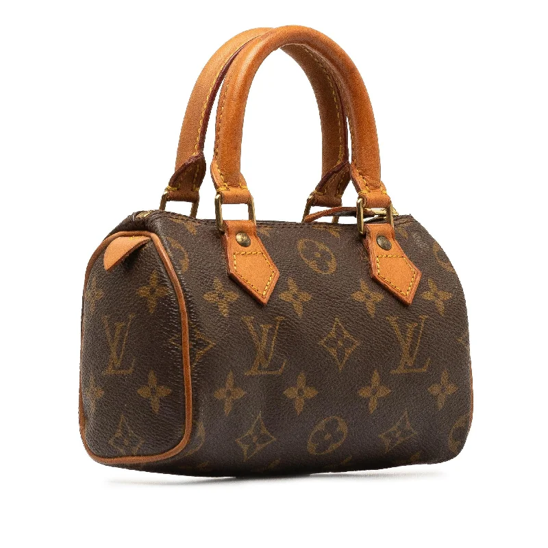 Louis Vuitton handbags with a patent - leather finish for a shiny lookLouis Vuitton Monogram Mini HL Speedy (KYx8aF)