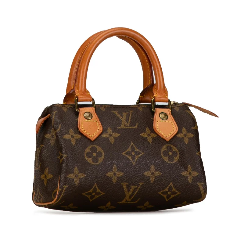 Louis Vuitton handbags with a back - zip pocket for storing valuablesLouis Vuitton Monogram Mini HL Speedy (WgFeAQ)