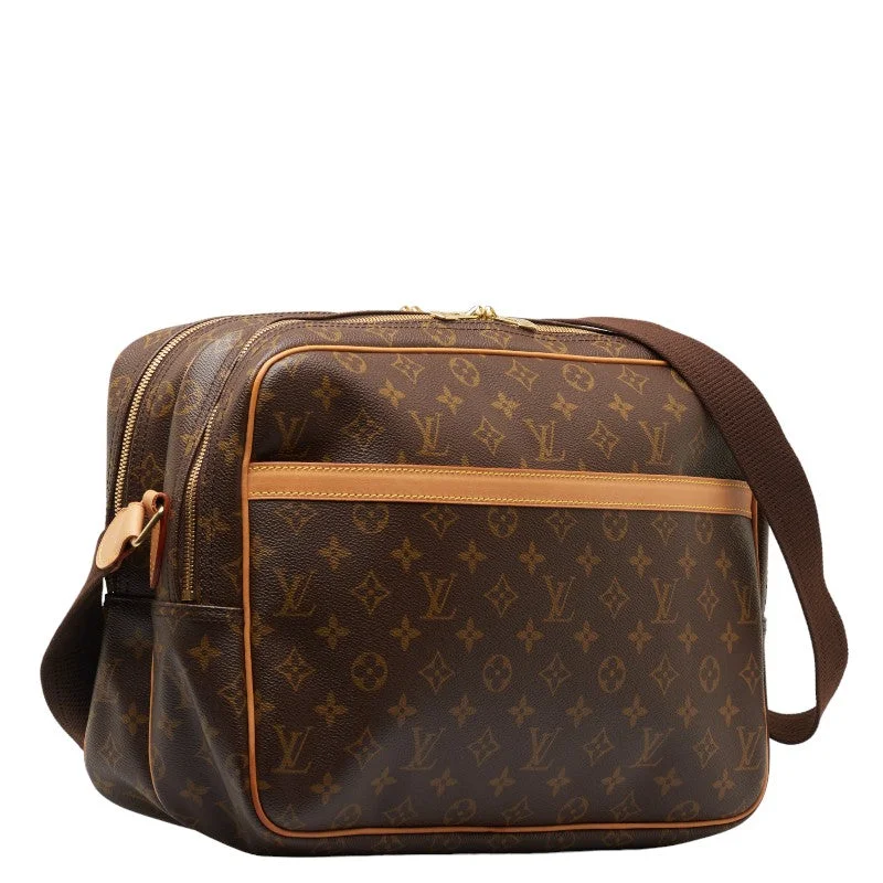 Louis Vuitton bags with a chain - link trim and a leather body for a modern edgeLouis Vuitton Monogram Reporter GM Shoulder Bag M45252 Brown PVC Leather  Louis Vuitton