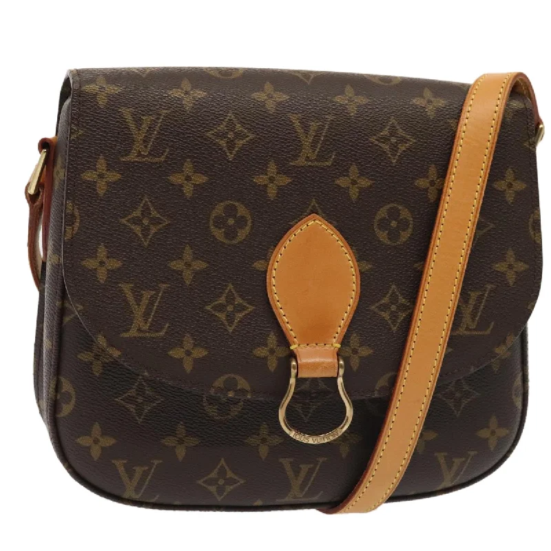 Louis Vuitton handbags with a beaded trim for a touch of glamourLOUIS VUITTON Monogram Saint Cloud GM Shoulder Bag M51242 LV Auth ki4865