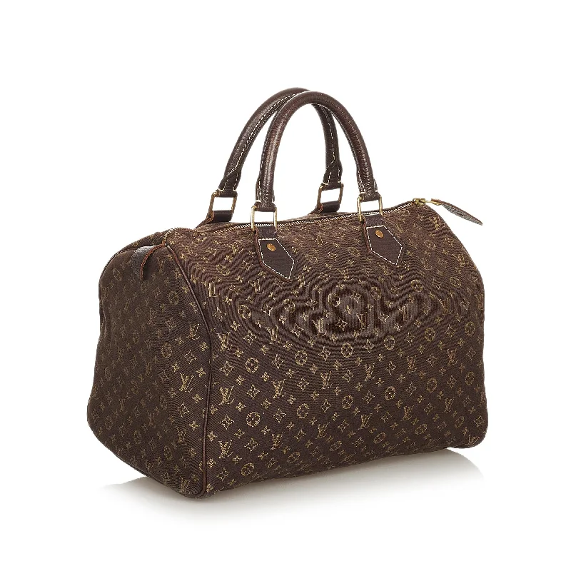 Louis Vuitton Alma bags with a leather - wrapped handle for a luxurious feelLouis Vuitton Monogram Mini Lin Speedy 30 (26285)