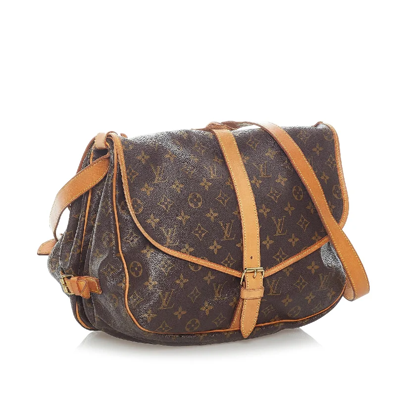 Ladies Louis Vuitton Capucines bags with a detachable shoulder strapLouis Vuitton Monogram Saumur 35 (SHG-34514)