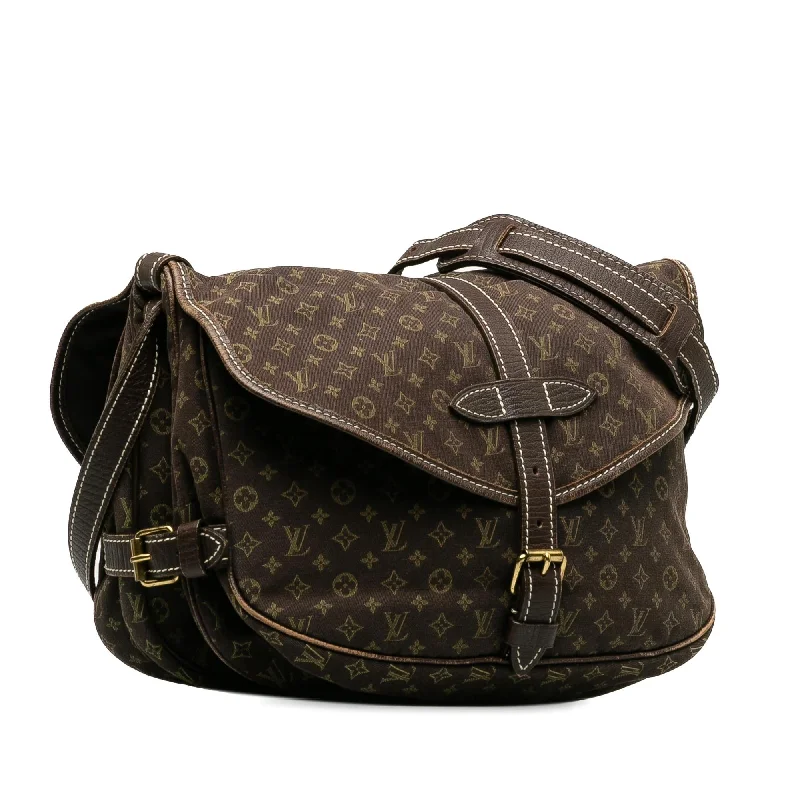 Louis Vuitton bags with a zippered interior pocket for better organizationLouis Vuitton Monogram Mini Lin Saumur 30 (QMfL6Q)