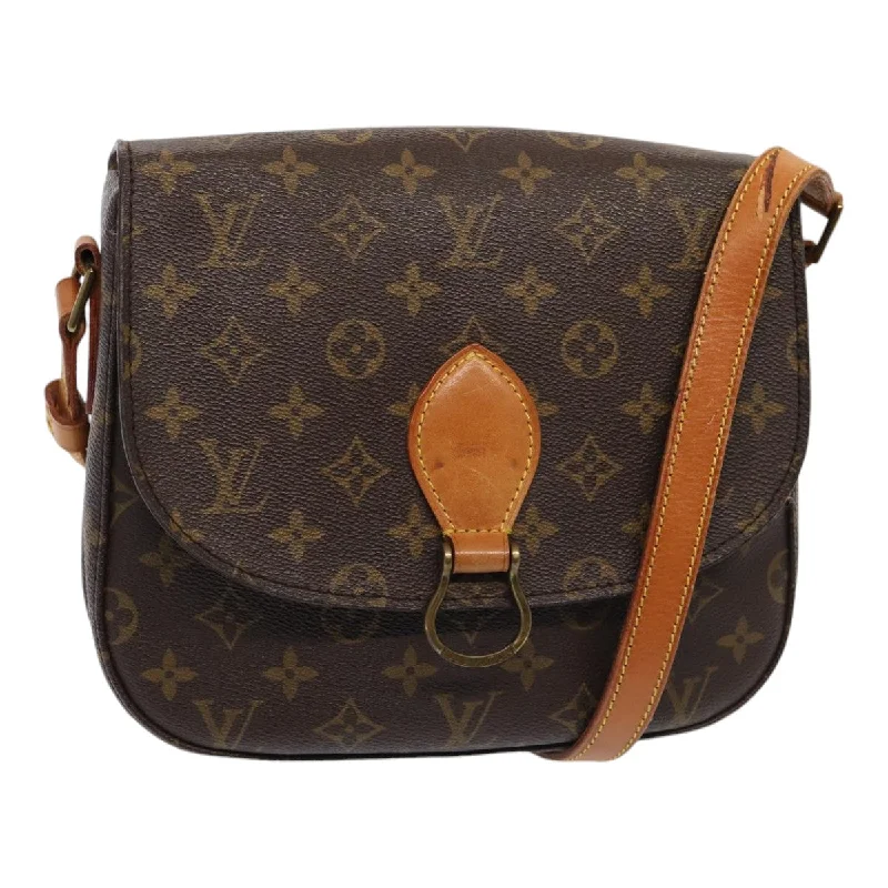 Ladies Louis Vuitton shoulder bags with a single - handle silhouetteLOUIS VUITTON Monogram Saint Cloud GM Shoulder Bag M51242 LV Auth ar12475