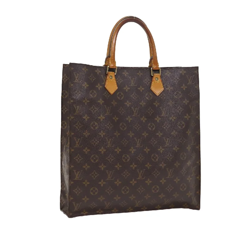 Ladies Louis Vuitton Capucines bags with a detachable shoulder strapLOUIS VUITTON Monogram Sac Plat Hand Bag M51140 LV Auth bs17282