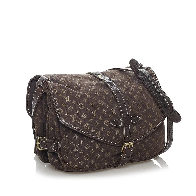 Louis Vuitton tote bags with a spacious interior and multiple pocketsLouis Vuitton Monogram Mini Lin Saumur (30285)