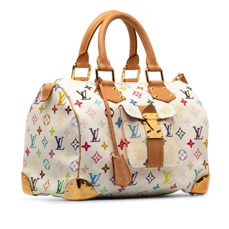 Louis Vuitton Petite Malle bags with a hard - shell structure for uniquenessLouis Vuitton Monogram Multicolore Speedy 30 (BEK5ZV)