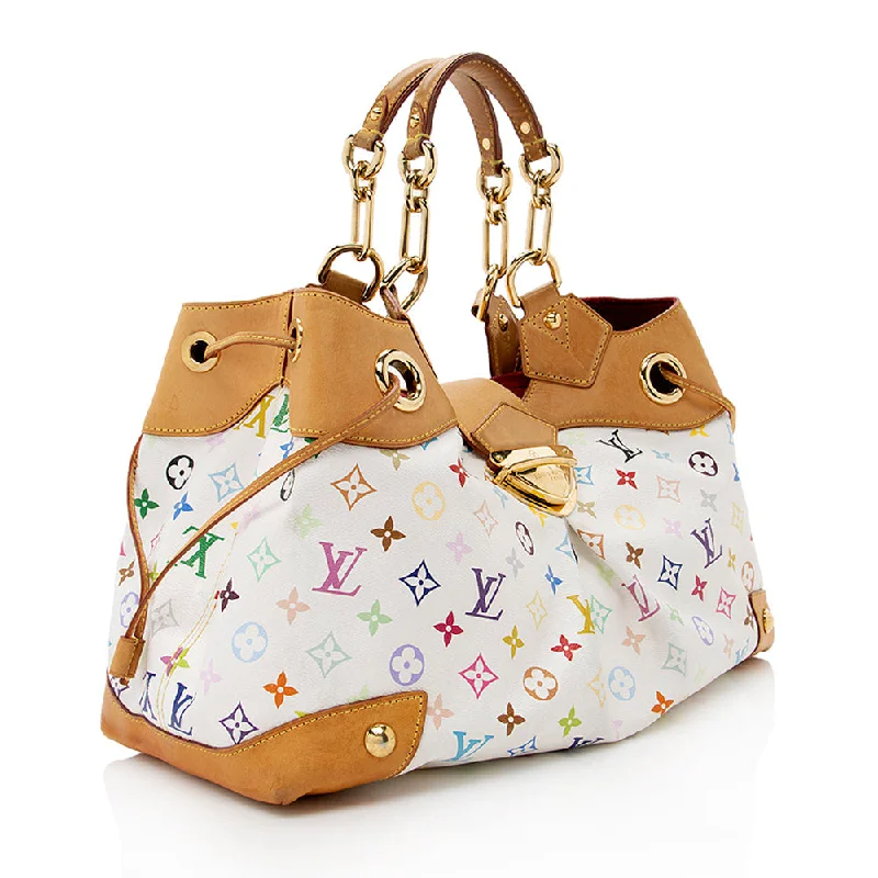 Louis Vuitton bags with a front - flap pocket for quick - access itemsLouis Vuitton Monogram Multicolore Ursula Satchel (18029)