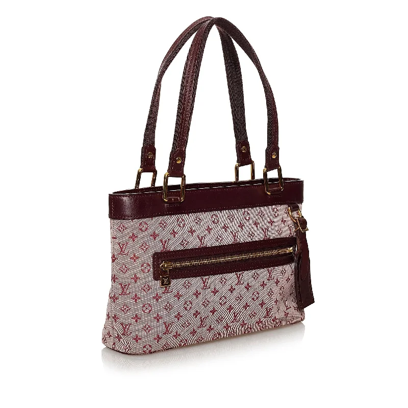 Ladies Louis Vuitton handbags with a detachable coin purse insideLouis Vuitton Monogram Mini Lin Lucille PM (29734)