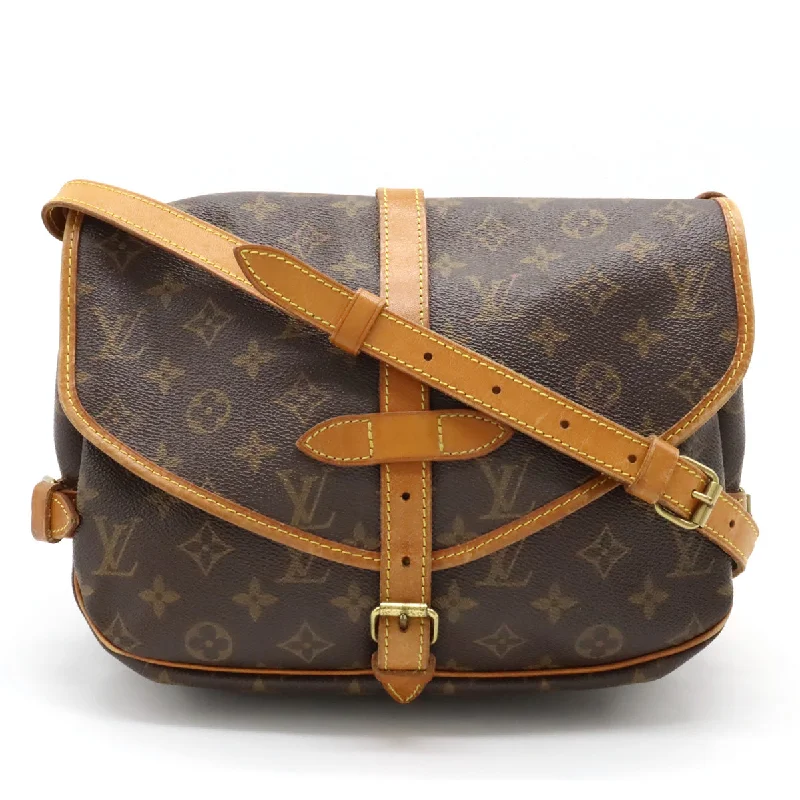 Louis Vuitton tote bags with a printed LV logo on the front for brand visibilityLouis Vuitton Monogram Saumur 30 Shoulder Bag M42256