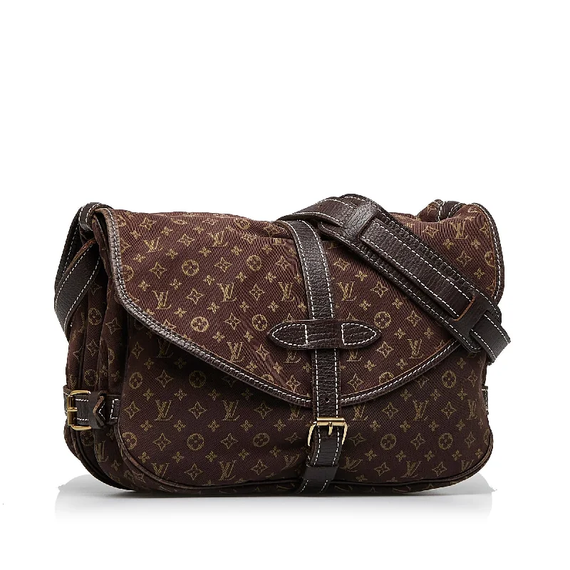 Louis Vuitton tote bags with a double - handle and shoulder - strap optionLouis Vuitton Monogram Mini Lin Saumur (WCcvvk)