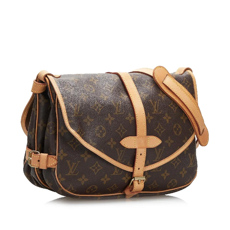 Louis Vuitton handbags with a metal - framed clasp for durabilityLouis Vuitton Monogram Saumur 30 (SHG-MDYoCb)