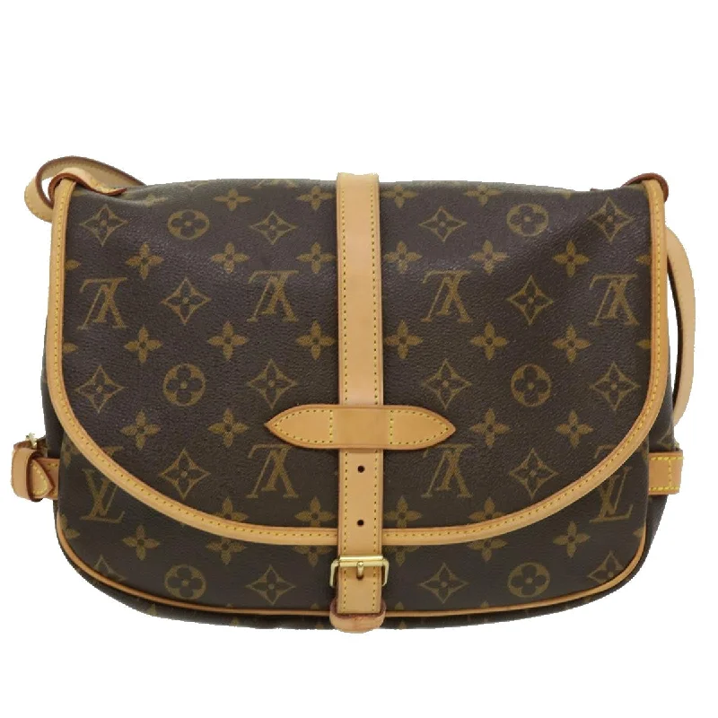 Ladies Louis Vuitton Capucines bags with a detachable shoulder strapLOUIS VUITTON Monogram Saumur 35 Shoulder Bag M42254 LV Auth hs1380