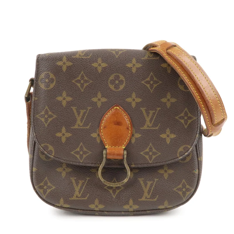 Louis Vuitton handbags with a patent - leather finish for a shiny lookLouis Vuitton Monogram Saint Cloud MM Shoulder Bag Brown M51243