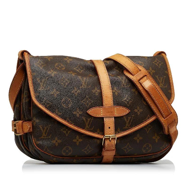 Ladies Louis Vuitton Capucines bags with gold - toned hardwareLouis Vuitton Monogram Saumur 30 (SHG-cECwZu)