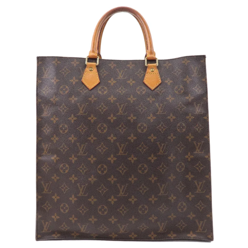 Louis Vuitton handbags with a patent - leather finish for a shiny lookLouis Vuitton Monogram Sac Plat Hand Bag Tote Bag M51140