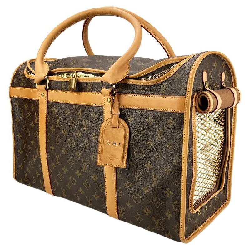 Louis Vuitton crossbody bags with a printed floral pattern for femininityLOUIS VUITTON Monogram Sac Chien Pet Carrier 50