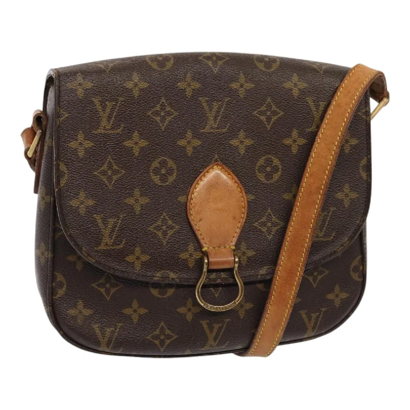 Louis Vuitton handbags with a back - zip pocket for storing valuablesLOUIS VUITTON Monogram Saint Cloud GM Shoulder Bag M51242 LV Auth ar12476