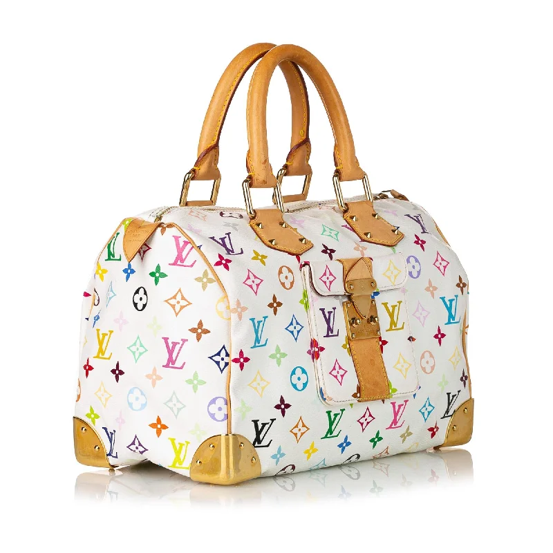 Louis Vuitton bags with a snap - button closure and a decorative charm for styleLouis Vuitton Monogram Multicolore Speedy 30 (30443)