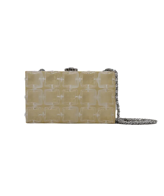 Chanel Ice Cube Clutch Bag Metallic silver Lambskin Silver hardware
Series 14261040 DXBS3166