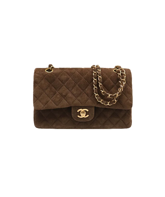 CHANEL MATELASSE CHAIN SHOULDER BAG SUEDE BROWN DXBS3068