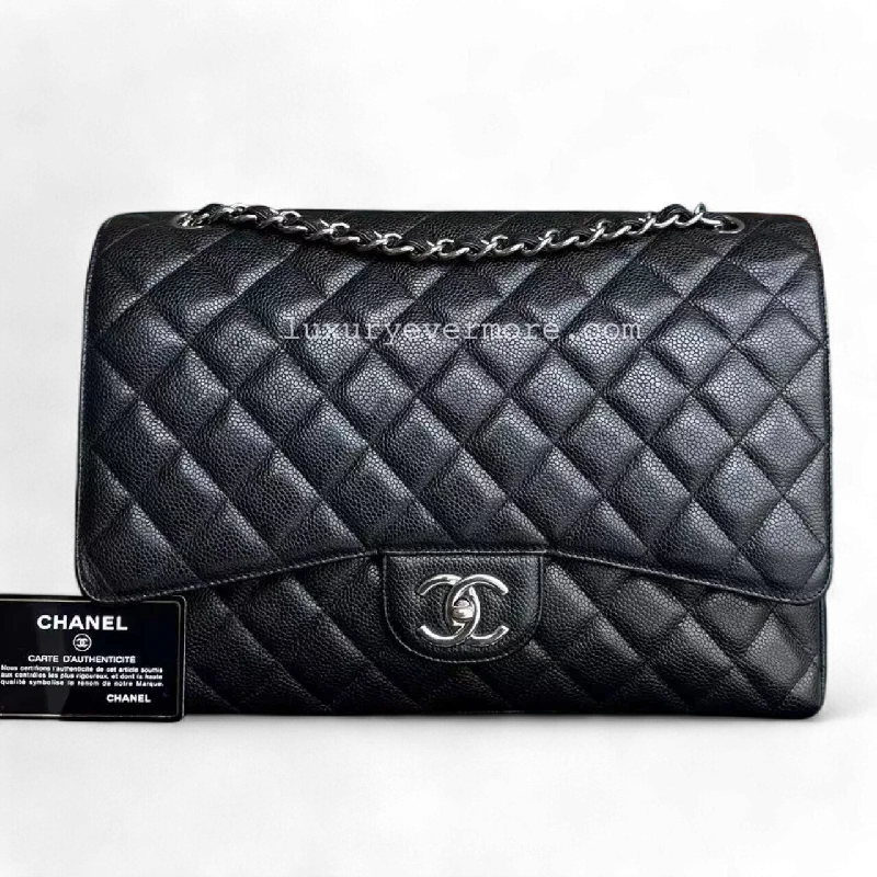 Chanel Classic Flap Maxi - 33CM Caviar Quilted Black Golden Hardware Series 14