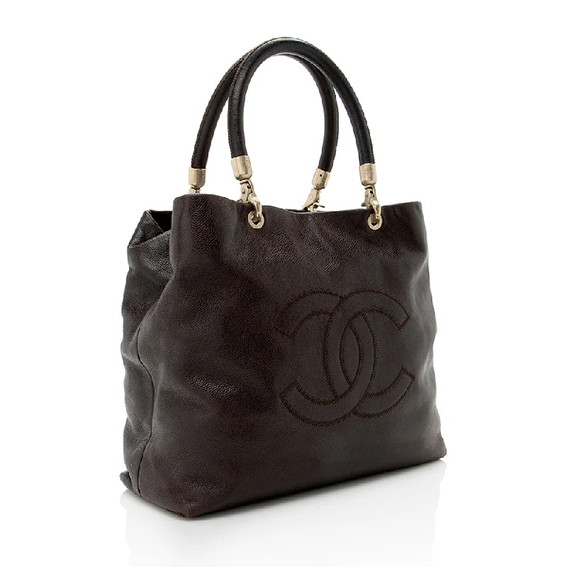 Chanel Caviar Leather CC Large Tote (17658)