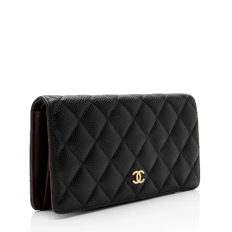 Chanel Caviar Leather CC Yen Wallet (xXH8cp)