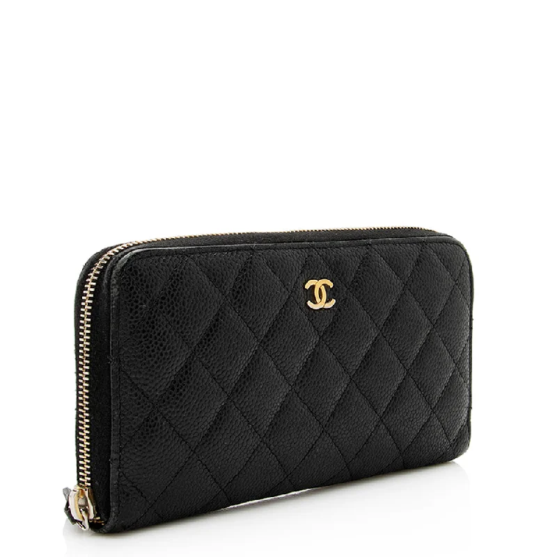 Chanel Caviar Leather CC Zip Around Wallet - FINAL SALE (20037)