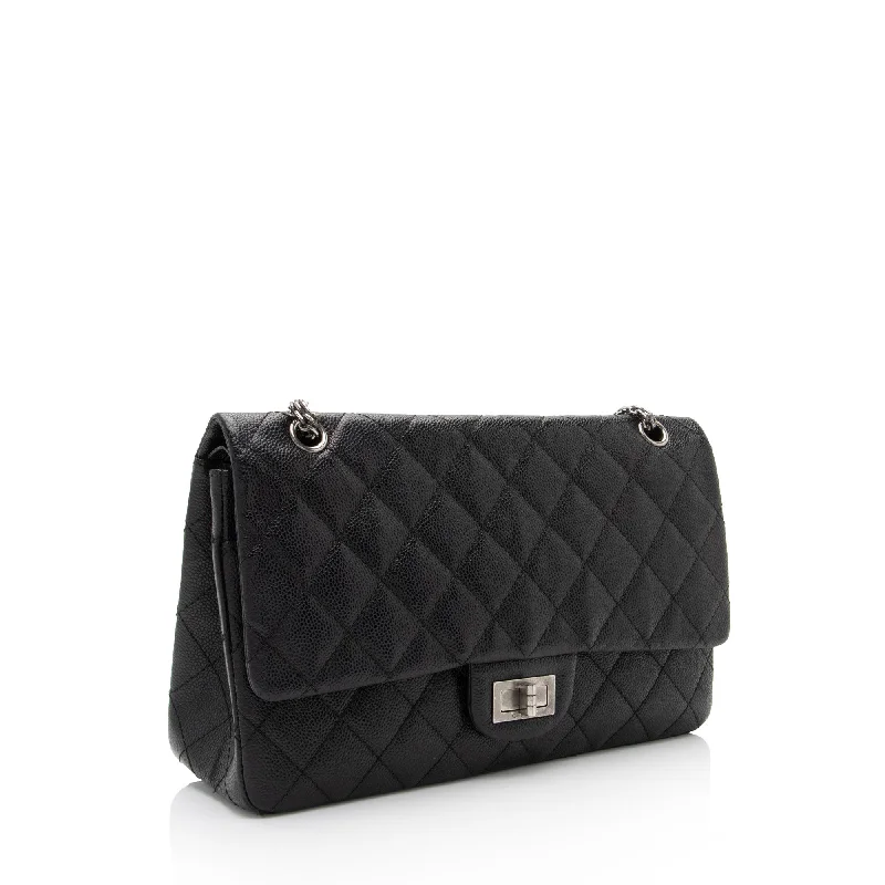 Chanel Caviar Leather Reissue 227 Double Flap Shoulder Bag (f1StZB)