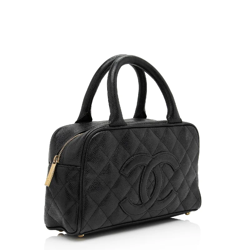 Chanel Caviar Leather Timeless CC Small Bowler Bag (SYECsY)